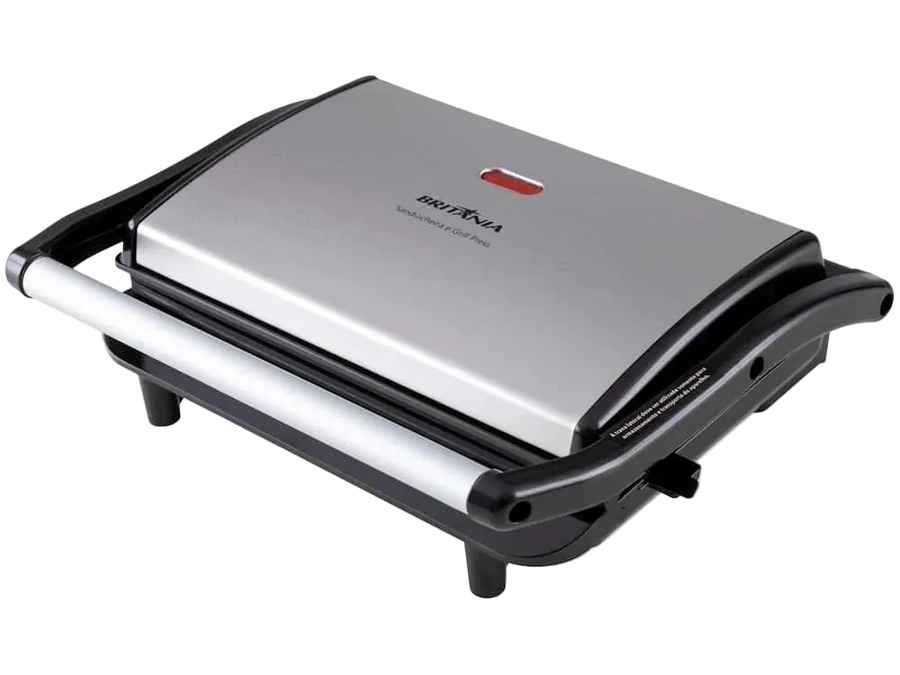 Sanduicheira/Grill Britânia Press BGR27I 2 em 1 Prata 850W - 110V